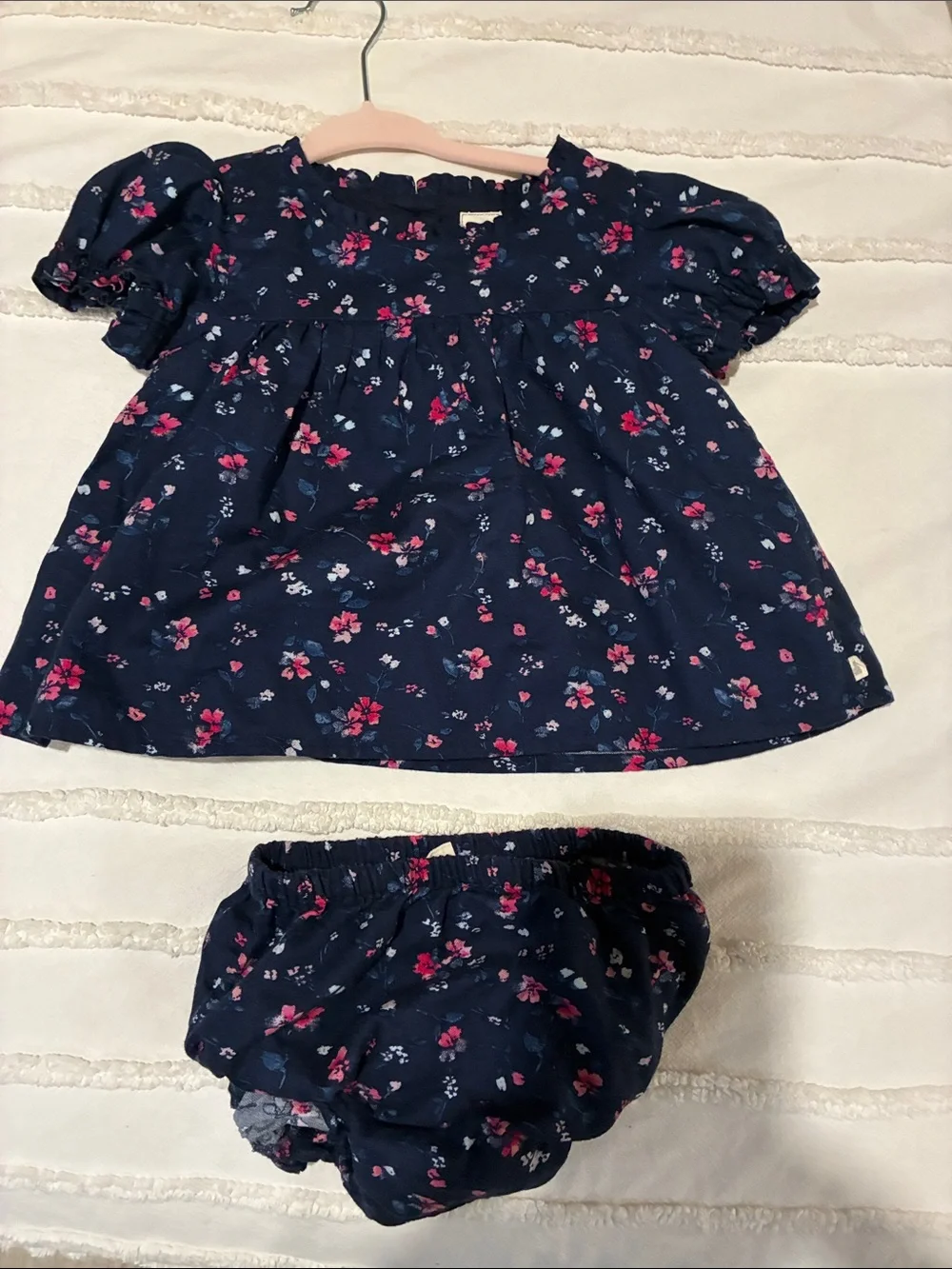 GAP Navy Floral Top and Bloomers - Pink & White Accents